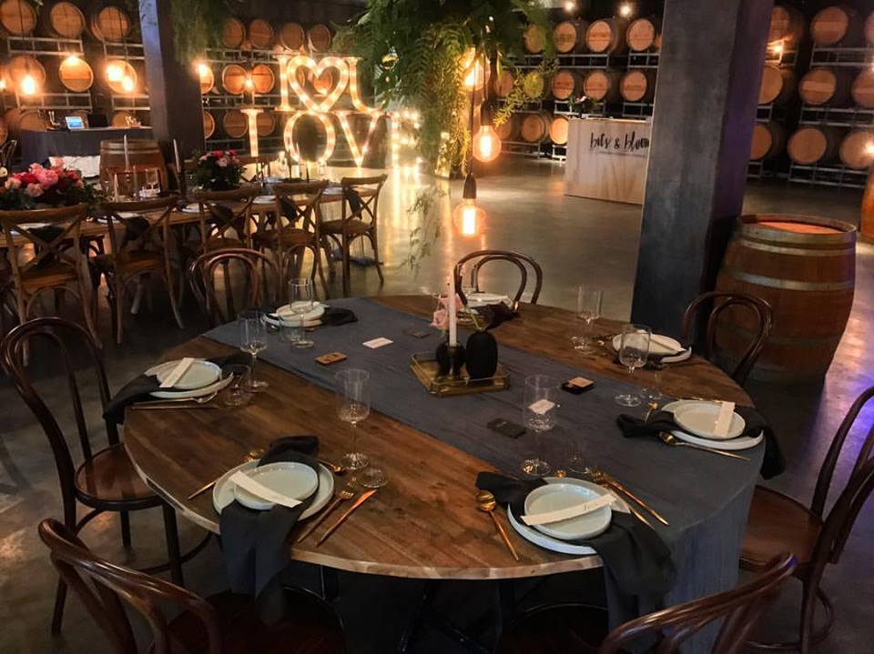 Round Wooden Table Hire Black Label, Round Table Hire