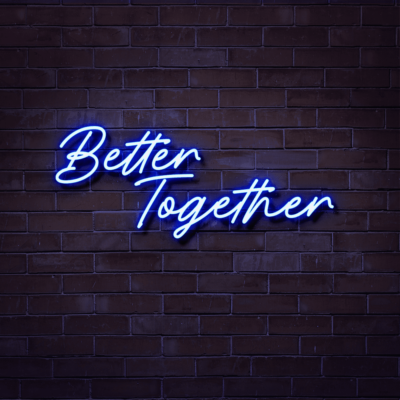 better together neon sign hire