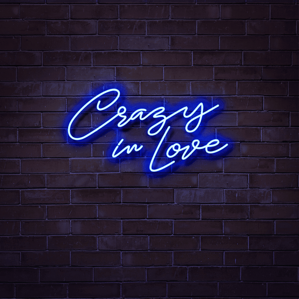 crazy in love neon sign hire