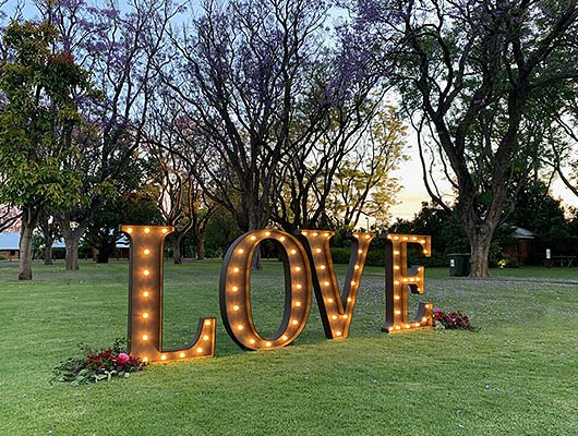 light up letter hire Perth
