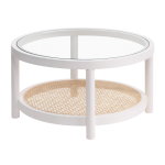 White Rattan Coffee Table Hire
