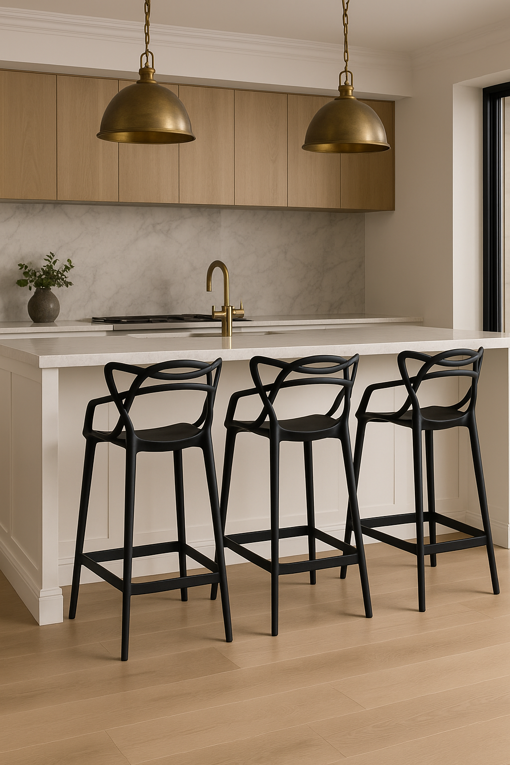 Halo Stool 3 Black kitchen bar stools