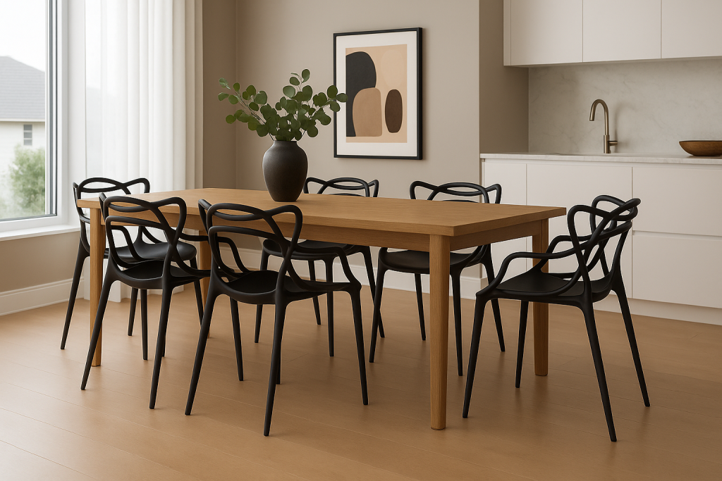black dining chairs