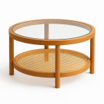 Natural Rattan Coffee Table HIre