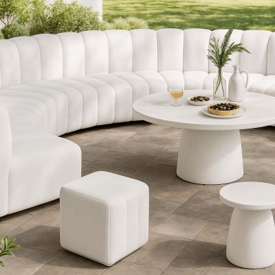 Curved Outdoor Sofa hire